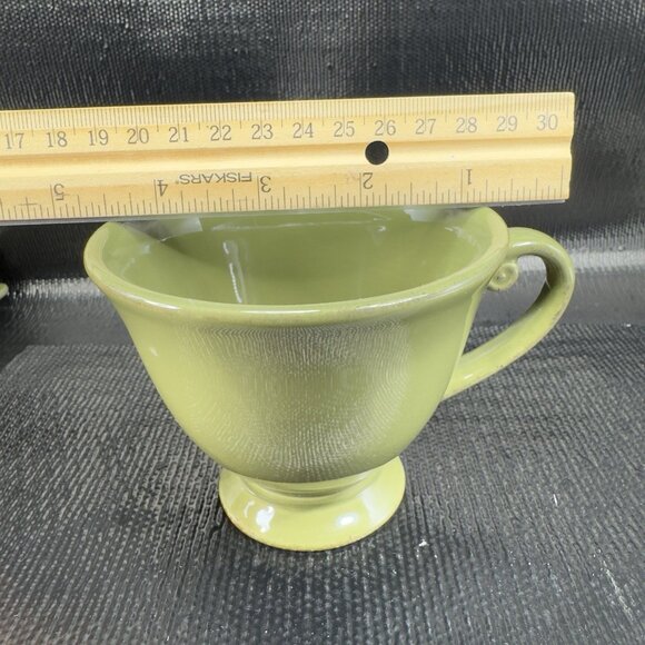 Pierre Deux Teacup And Saucer Set Ceramic Made In Portugal Cup Plate Set Green - Picture 3 of 16